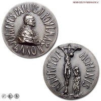 Città del Vaticano, GIOVANNI PAOLO II, Wojtyla, MEDAGLIA ANNUALE IN ARGENTO, Enciclica Redemptor Hominis, 1980 ANNO II, Opus Lello Scorzelli, FDC, (Di Virgilio 17) / Papież Jan Paweł II Karol Józef Wojtyła (medaglie papali pontificie annuali d'argento) | Moruzzi Numismatica