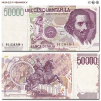 Repubblica Italiana, BANCA D'ITALIA, LIRE 50000, Bernini II tipo - Serie D, 20.02.1997, Firme: Fazio, Amici, FDS, (Crapanzano 612) / banconote italiane (cartamoneta italiana da collezione - banconota da 50.000 lire) | Moruzzi Numismatica
