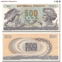 Repubblica Italiana, BIGLIETTO DI STATO, LIRE 500, Aretusa, 20.06.1966, Firme: Stammati, Gubbels, Ventura Signoretti, FDS, (Crapanzano BS58) / banconote italiane (cartamoneta italiana - biglietti da collezione - banconota da cinquecento lire) | Moruzzi Numismatica