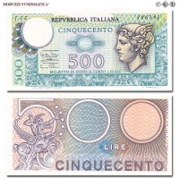 Repubblica Italiana, BIGLIETTO DI STATO, LIRE 500, Mercurio, 14.02.1974, Firme: Miconi, Nardi, Fabiano, FDS, (Crapanzano BS62) / banconote italiane (cartamoneta italiana - banconota da collezione) | Moruzzi Numismatica
