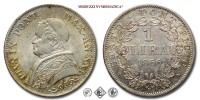 Stato Pontificio, PIO IX, Mastai Ferretti, LIRA, Busto piccolo, 1866 AN XXI, Zecca di Roma, ARGENTO,  FDC, (NC), (Pagani 567) / monete papali pontificie d'argento (moneta papale pontificia da collezione) | Moruzzi Numismatica