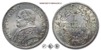 Stato Pontificio, PIO IX, Mastai Ferretti, LIRA, Busto piccolo, 1866 AN XXI, Zecca di Roma, ARGENTO,  FDC, (NC), (Pagani 567) / monete papali pontificie d'argento (moneta papale pontificia da collezione) | Moruzzi Numismatica