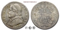 Stato Pontificio, PIO IX, Mastai Ferretti, LIRA, 1867 AN XXII, Zecca di Roma, ARGENTO,  qSPL, (Pagani 570) / monete papali pontificie d'argento (moneta papale pontificia da collezione) | Moruzzi Numismatica