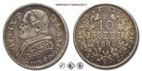 Stato Pontificio, PIO IX, Mastai Ferretti, SOLDI 10, 1868 A XXIII, Zecca di Roma, ARGENTO, SPL, (Pagani 581) / monete papali pontificie d'argento (moneta papale pontificia da collezione)  | Moruzzi Numismatica