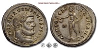 MASSIMIANO ERCULEO, FOLLIS, 296-297 d.C., GENIO POPVLI ROMANI / S T il Genio con il modius sul capo ed il mantello sulla spalla sinistra tiene una patera ed una cornucopia; nel campo, a s.: una stella, Zecca di Ticinum, BRONZO, mSPL, (RIC 33b) / monete romane imperiali antiche (moneta romana imperiale antica della Tetrarchia - Impero Romano) | Moruzzi Numismatica