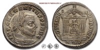 MASSENZIO, FOLLIS, 307-309/310 d.C., CONSERV VRB SVAE / AQP Roma seduta di fronte all'interno di un tempio esastilo. Nel frontone una stella, Zecca di Aquileia, BRONZO, SPL, (RIC 121a) / monete romane imperiali antiche (moneta romana imperiale antica - Impero Romano) | Moruzzi Numismatica