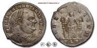GALERIO MASSIMIANO, FOLLIS, 307 d.C., FIDES MILITVM / AQP la Fides seduta con uno stendardo in entrambe le mani, Zecca di Aquileia, BRONZO, BB, (RRR), (RIC 105) / monete romane imperiali antiche rare (moneta romana imperiale antica rara della Tetrarchia - Impero Romano) | Moruzzi Numismatica