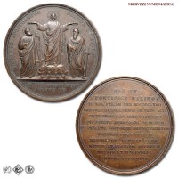Stato Pontificio, PIO IX, Mastai Ferretti, MEDAGLIA STRAORDINARIA IN BRONZO, 18° Centenario del Martirio dei SS. Pietro e Paolo, 1867, Opus Carlo Voigt, SPL, (R), (Bartolotti XXII-2) / medaglie papali pontificie straordinarie rare da collezione | Moruzzi Numismatica