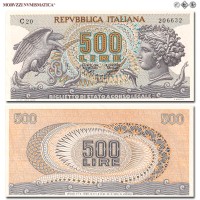Repubblica Italiana, BIGLIETTO DI STATO, LIRE 500, Aretusa - senza fibrille, 23.02.1970, Firme: Stammati, Gubbels, Ventura Signoretti, FDS, (RR), (Crapanzano BS60A) / banconote italiane (cartamoneta italiana - biglietti da collezione - banconota da cinquecento lire) | Moruzzi Numismatica