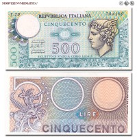 Repubblica Italiana, BIGLIETTO DI STATO, LIRE 500, Mercurio, 20.12.1976, Firme: Ventriglia, Impallomeni, Ventura Signoretti, qFDS, (Crapanzano BS63) / banconote italiane (cartamoneta italiana - banconota da collezione) | Moruzzi Numismatica