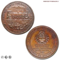 Argentina, REPUBBLICA FEDERALE, MEDAGLIA IN BRONZO, Inaugurazione ferrovia da Pergamino a Rosario, 1882, Opus Rosario Grande, SPL / Medallas Argentinas de Cobre (Argentina. Ferroviarias. Buenos Aires 1882. Inauguración del Ferrocarril a Pergamino - medaglie mondiali commemorative da collezione) | Moruzzi Numismatica