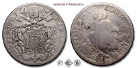 Stato Pontificio, PIO VI, Braschi, SCUDO 1/2, 1775 ANNO I, AVXILIVM • DE SANCTO la chiesa seduta su nubi, Zecca di Roma, ARGENTO, qMB, (Muntoni 20) / monete papali pontificie d'argento (moneta papale pontificia da collezione) | Moruzzi Numismatica