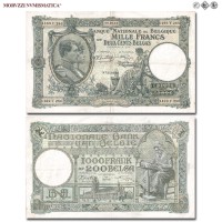Belgio, BANQUE NATIONALE DE BELGIQUE, FRANCHI 1000 o Belgas 200, 02.09.1942, Firme: Sontag, Goffin, SPL, (Pick 110) / BANQUE NATIONALE DE BELGIQUE MILLE FRANCS OU DEUX CENTS BELGAS - NATIONALE BANK VAN BELGIE 1000 FRANK OF 200 BELGA (World & Belgian Paper Money - banconote mondiali europee belghe - banconota mondiale europea belga) | Moruzzi Numismatica