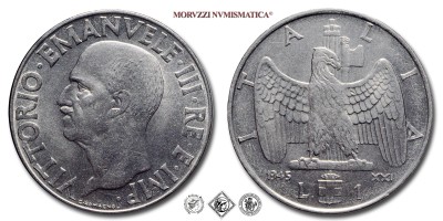 Regno d'Italia, VITTORIO EMANUELE III, LIRA, Impero, 1943 XXI, Zecca di Roma, ACMONITAL, qFDC, (R), (Pagani 797) / monete italiane moderne rare (moneta italiana moderna rara da collezione - Casa Savoia) | Moruzzi Numismatica
