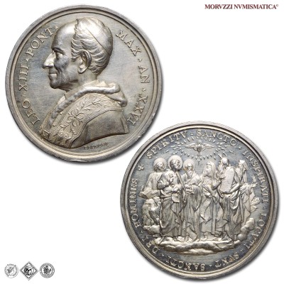 Stato Pontificio, LEONE XIII, Pecci, MEDAGLIA ANNUALE IN ARGENTO, Commissione per gli studi biblici, AN XXVI (1903), Opus Francesco Bianchi, qFDC, (NC), (Bartolotti E903) / medaglie papali pontificie annuali d'argento | Moruzzi Numismatica