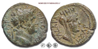 TITO, BRONZO, 73-74 d.C., ΓΑΔΑΡΑ / L ΖΛΡ (data) busto della Tyche turrita, Zecca di Gadara, mBB, (RPC II 2097) / monete romane imperiali provinciali antiche (moneta romana imperiale provinciale antica della dinastia Flavia - Impero Romano) | Moruzzi Numismatica