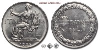 Regno d'Italia, VITTORIO EMANUELE III, BUONO da 1 LIRA, Italia seduta, 1923, Zecca di Roma, NICHEL, FDC, (Pagani 777) / monete italiane moderne (moneta italiana moderna da collezione - Casa Savoia) | Moruzzi Numismatica