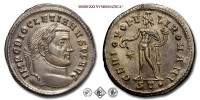 MASSIMIANO ERCULEO, FOLLIS, 296-297 d.C., GENIO POPVLI ROMANI / S T • il Genio con il modius sul capo ed il mantello sulla spalla sinistra tiene una patera ed una cornucopia; nel campo, a s.: una stella, Zecca di Ticinum, BRONZO, mSPL, (RIC 33b) / monete romane imperiali antiche (moneta romana imperiale antica della Tetrarchia - Impero Romano) | Moruzzi Numismatica