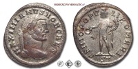 GALERIO MASSIMIANO, FOLLIS, 296-297 d.C., GENIO POPVLI ROMANI / S T il Genio con il modius sul capo ed il mantello sulla spalla sinistra tiene una patera ed una cornucopia; a sinistra una stella, Zecca di Ticinum, BRONZO, SPL, (RIC 32b) / monete romane imperiali antiche (moneta romana imperiale antica della Tetrarchia - Impero Romano) | Moruzzi Numismatica