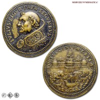 Stato Pontificio, GIULIO II, Della Rovere, MEDAGLIA DI RESTITUZIONE IN BRONZO, Fortezza e Porto di Civitavecchia, 1503, SPL, (R), (Modesti CNORP I 219) / medaglie papali pontificie rare da collezione | Moruzzi Numismatica