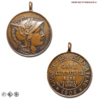 Italia, OLIMPIADI ATENE, MEDAGLIA IN BRONZO, Giochi Olimpici in Atene, 1906, Opus Giovanni Giani, qSPL, (RR) / medaglie italiane moderne sportive rare da collezione | Moruzzi Numismatica