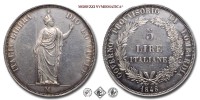 Milano, GOVERNO PROVVISORIO DI LOMBARDIA, 5 LIRE ITALIANE, 1848, ITALIA LIBERA DIO LO VUOLE, Zecca di Milano, ARGENTO, qSPL, (Pagani 213) / monete italiane preunitarie milanesi moderne d'argento (moneta italiana milanese da collezione) | Moruzzi Numismatica