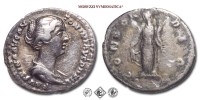 FAUSTINA II, DENARIO, 138-161 d.C., CONCORDIA stante di fronte tiene una cornucopia, Zecca di Roma, ARGENTO, qBB, (RIC 500bvar.) / FAUSTINA MINORE (monete romane imperiali antiche d'argento - moneta romana imperiale antica - Impero Romano) | Moruzzi Numismatica