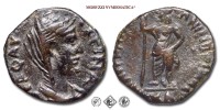 FAUSTINA I, BRONZO, 138-140/1 d.C., TVXH NEAC TPAIANEC BOCTPAC la Tyche con scettro nella destra e mano sinistra poggiata sull'anca, Zecca di Bosra, BRONZO, mBB, (R), (SNG ANS 1181) / monete romane imperiali provinciali antiche rare (moneta romana imperiale provinciale antica rara - Impero Romano) | Moruzzi Numismatica