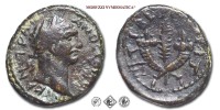 TRAIANO, BRONZO, 108-109 d.C., TIBEP KLAY / LA-Ч due cornucopie incrociate e al centro un ramo di palma, Zecca di Tiberiade, BB, (Sear 1091) / monete romane imperiali provinciali antiche (moneta romana imperiale provinciale antica - Impero Romano) | Moruzzi Numismatica