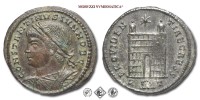 COSTANTINO II, PICCOLO BRONZO, 325-326 d.C., PROVIDENTIAE CAESS / R corona T porta dell'accampamento con due torri, in alto una stella, Zecca di Roma, SPL, (R), (RIC 289) / monete romane imperiali antiche rare (moneta romana imperiale antica rara - Impero Romano) | Moruzzi Numismatica