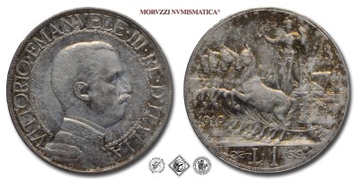 Regno d'Italia, VITTORIO EMANUELE III, LIRA, Quadriga veloce, 1910, Zecca di Roma, ARGENTO, mBB, (Pagani 770) / monete italiane moderne d'argento (moneta italiana moderna da collezione - Casa Savoia) | Moruzzi Numismatica