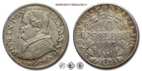 Stato Pontificio, PIO IX, Mastai Ferretti, SOLDI 10, 1867 A XXII, Zecca di Roma, ARGENTO, qFDC, (Pagani 579) / monete papali pontificie d'argento (moneta papale pontificia da collezione) | Moruzzi Numismatica
