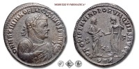MASSIMIANO ERCULEO, FOLLIS, 305-307 d.C., PROVIDENTIA DEORVM QVIES AVGG / PTR / K#D# La Providentia estende la destra alla Quiete che tiene un ramoscello, Zecca di Treviri, BRONZO, mBB, (R), (RIC 678/R) / monete romane imperiali antiche rare (moneta romana imperiale antica rara della Tetrarchia - Impero Romano) | Moruzzi Numismatica