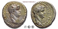 NERONE e CLAUDIO, TETRADRAMMA, 63-68 d.C., NERO CLAVD DIVI CLAVD F CAESAR AVG GER testa laureata di Nerone / DIVOS CLAVD AVG PATER GERMANICO AVG testa laureata di Claudio, Zecca incerta, ARGENTO, mBB, (R), (BMC 171) / monete romane imperiali provinciali antiche rare d'argento (moneta romana imperiale provinciale antica rara - Impero Romano) | Moruzzi Numismatica