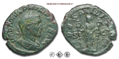 FILIPPO I L'ARABO, ASSE, 244-249 d.C., FIDES MILITVM / S C la Fides sostiene un'insegna e una cornucopia, Zecca di Roma, BRONZO, BB, (RIC 172b) / monete romane imperiali antiche (moneta romana imperiale antica - Impero Romano) | Moruzzi Numismatica