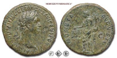 DOMIZIANO, ASSE, 92-94 d.C., MONETA AVGVSTI / S C la Moneta con bilancia e cornucopia, Zecca di Roma, BRONZO, BB, (RIC 408) / monete romane imperiali antiche (moneta romana imperiale antica della dinastia Flavia - Impero Romano) | Moruzzi Numismatica