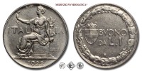 Regno d'Italia, VITTORIO EMANUELE III, BUONO DA 1 LIRA, Italia seduta, 1922, Zecca di Roma, NICHEL, q​​​​​​​SPL, (Pagani 776) / monete italiane moderne (moneta italiana moderna da collezione - Casa Savoia) | Moruzzi Numismatica