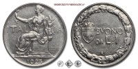 Regno d'Italia, VITTORIO EMANUELE III, BUONO da 1 LIRA, Italia seduta, 1923, Zecca di Roma, NICHEL, q​​​​​​​FDC, (Pagani 777) / monete italiane moderne (moneta italiana moderna da collezione - Casa Savoia) | Moruzzi Numismatica