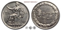 Regno d'Italia, VITTORIO EMANUELE III, BUONO da 1 LIRA, Italia seduta, 1923, Zecca di Roma, NICHEL, ​​​​​​​FDC, (Pagani 777) / monete italiane moderne (moneta italiana moderna da collezione - Casa Savoia) | Moruzzi Numismatica
