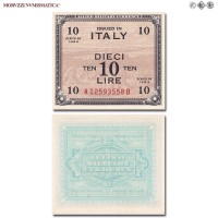 Italia, Occupazione Americana, ALLIED MILITARY CURRENCY, AM LIRE 10, Bilingue, 1943 A, Tipografia: FLC (Forbes Lithograph Corporation), FDS, (Crapanzano OS57b) / banconote italiane (cartamoneta italiana - banconota da collezione) | Moruzzi Numismatica