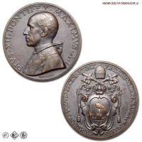 Città del Vaticano, PIO XII, Pacelli, MEDAGLIA ANNUALE IN BRONZO, Elezione al pontificato, 1939 A. I, Opus Aurelio Mistruzzi, FDC, (RR), (Bartolotti E939) / medaglie papali pontificie annuali rare da collezione | Moruzzi Numismatica