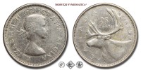 Canada, ELISABETTA II, CENTESIMI 25, 1962, Royal Canadian Mint of Ottawa, ARGENTO, BB, (KM 52) / Queen Elizabeth II 25 CENTS 100th Anniversary of Canada World SILVER coins (monete mondiali canadesi moderne d'argento) | Moruzzi Numismatica