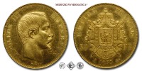 Francia, Secondo Impero, NAPOLEONE III, FRANCHI 50, 1855 A, Zecca di Parigi, ORO, FDC, (Gadoury 1111) / France EMPIRE FRANÇAIS NAPOLEON III EMPEREUR 50 FRANCS Paris pièces de monnaies françaises (monete francesi d'oro - moneta francese da collezione) | Moruzzi Numismatica