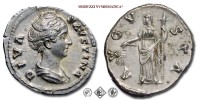 FAUSTINA I, DENARIO, dopo il 141 d.C., AVGVSTA Cerere velata tiene delle spighe e la torcia, Zecca di Roma, ARGENTO, SPL, (RIC 359) / FAUSTINA MAGGIORE (monete romane imperiali antiche d'argento - moneta romana imperiale antica - Impero Romano) | Moruzzi Numismatica