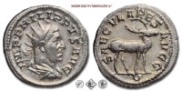 FILIPPO I L'ARABO, ANTONINIANO COMMEMORATIVO DEL MILLENNIO DI ROMA, 248 d.C., SAECVLARES AVGG / U cervo, Zecca di Roma, ARGENTO, SPL, (R), (RIC 19) / monete romane imperiali antiche rare d'argento (moneta romana imperiale antica rara - Impero Romano) | Moruzzi Numismatica