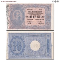Regno d'Italia, Vittorio Emanuele III, BIGLIETTO DI STATO, LIRE 10, 19.05.1923, Firme: Maltese, Rossolini, FDS, (Crapanzano BS41) / banconote italiane (cartamoneta italiana - banconota da collezione) | Moruzzi Numismatica