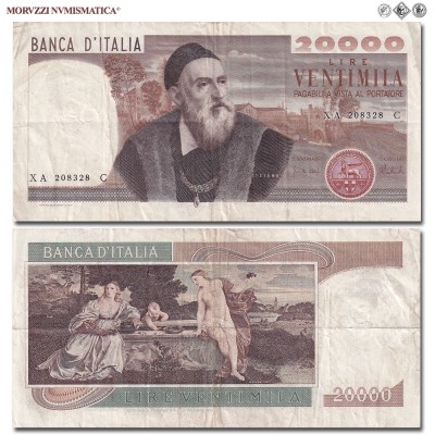 Repubblica Italiana, BANCA D'ITALIA, LIRE 20000, Tiziano - serie speciale, 21.02.1975, Firme: Carli, Barbarito, FDS, (Crapanzano 594s) / banconote italiane rare (cartamoneta italiana rara - biglietti da collezione - banconota da 20.000 lire) | Moruzzi Numismatica