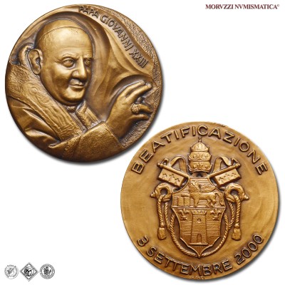 Città del Vaticano, GIOVANNI XXIII, Roncalli, MEDAGLIA IN BRONZO, Beatificazione, 2000, Opus Giancarlo Farina, FDC, (Modesti 549) / medaglie papali pontificie da collezione | Moruzzi Numismatica