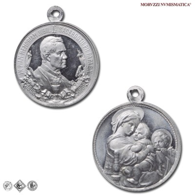 Stato Pontificio, PIO X, Sarto, MEDAGLIA IN METALLO BIANCO, Giubileo sacerdotale, 1908, FDC, (R), (Cusumano-Modesti cfr.53) / medaglie papali pontificie rare da collezione | Moruzzi Numismatica