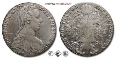 Austria, MARIA TERESA, TALLERO RICONIO, 1780, Zecca di Vienna, ARGENTO, BB, (KM T1) / Silbertaler von Maria Theresia von Österreich (Maria Theresa of Austria Silver Thaler - World coins - monete mondiali europee austriache d'argento - moneta mondiale europea austriaca - talleri da collezione) | Moruzzi Numismatica